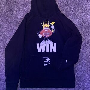 Nike Boys Black Hoodie with Crowned Football Graphic
